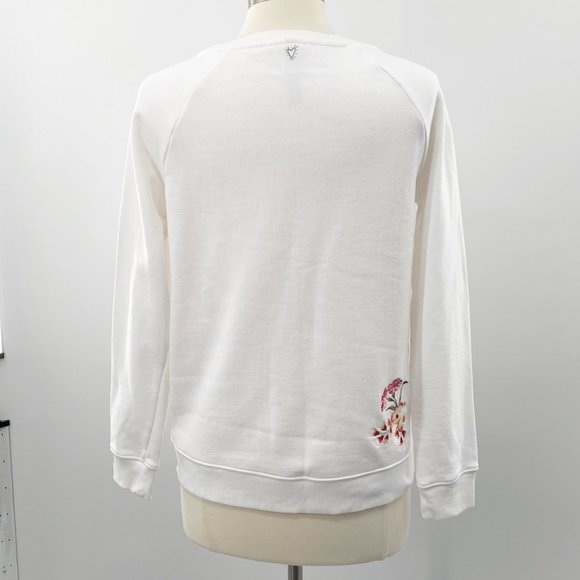 Betsey Johnson Womens White Embroidered Sweatshirt Size Medium M - Picture 6 of 8